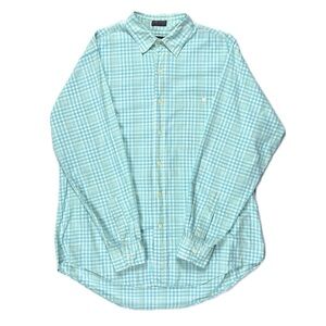 Vintage 90s Chaps Ralph Lauren jade blue button up men large